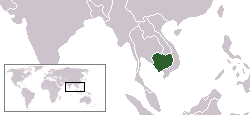 柬埔寨在世界的位置